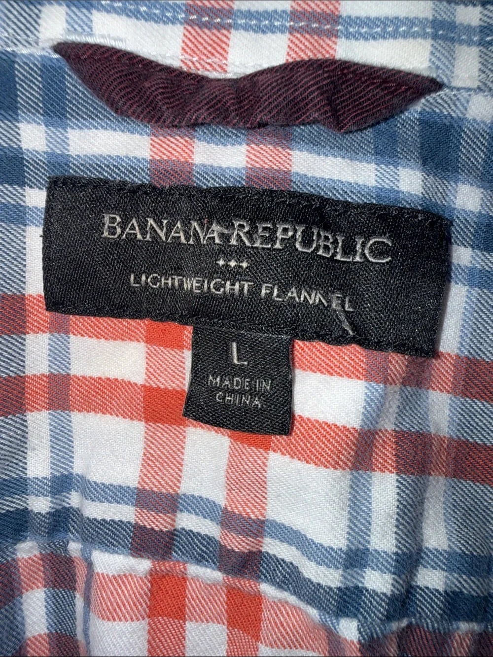 Banana Republic Men's Orange & Blue Plaid Button-Down Shirt